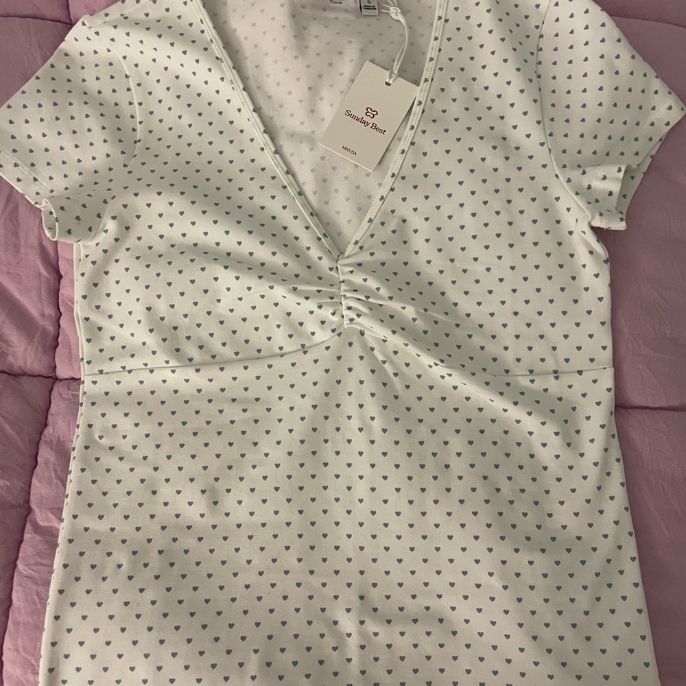 White Ruched Fitted Short Sleeve Blouse